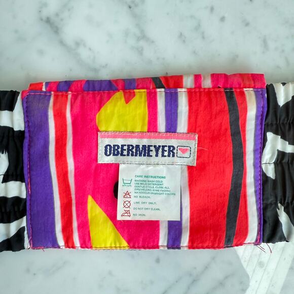 Vintage Obermeyer Ski Belt Neon Print Adjustable Fastex Buckle - Picture 3 of 10